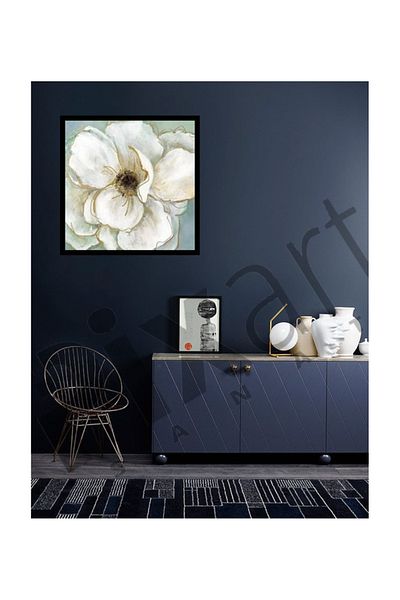 pixartsanat White Flower Pixart Art Diamond Mosaic Painting Diamond Turkey 57*57