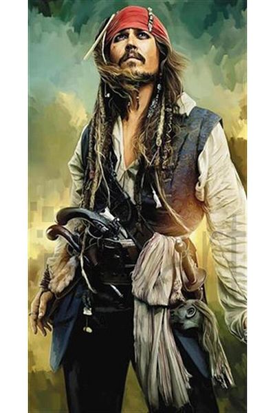 pixartsanat Captain Sparrow Pixart Art Diamond Mosaic Painting Diamond Turkey 35*67