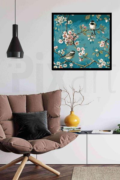 pixartsanat 30 x 30 cm a blooming tree PixArt Art Diamond Mosaic Painting Diamond Turkey