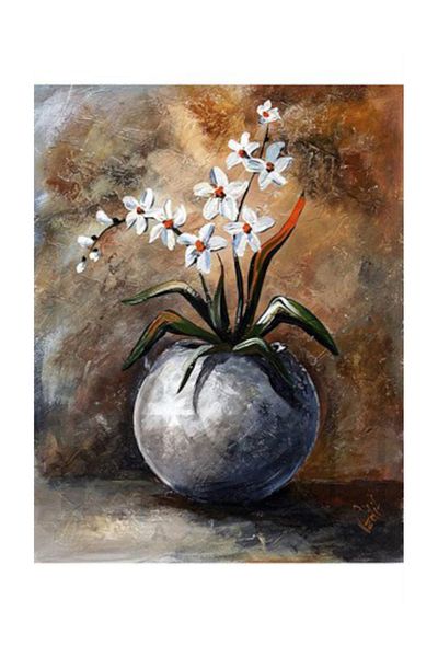 pixartsanat Flower in Concrete Pot Pixart Art Diamond Mosaic Painting Diamond Turkey 36*51