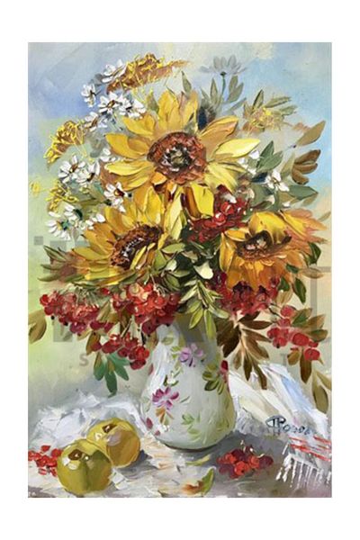 pixartsanat Oil Paint Flower Pixart Art Diamond Mosaic Painting Diamond Turkey 40*60