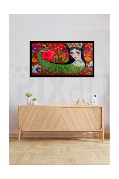 pixartsanat Green Red Shahmeran Pixart Art Diamond Mosaic Painting Diamond Türkiye 45*73