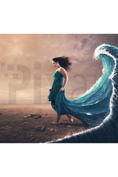 pixartsanat Wavy Dress 48x46 PixArt Art Diamond Mosaic Painting Diamond Turkey