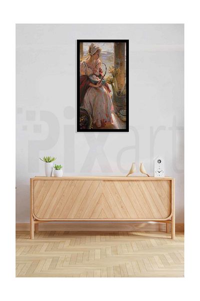 pixartsanat Woman with Egg Basket Pixart Art Diamond Mosaic Painting Diamond Türkiye 40*60