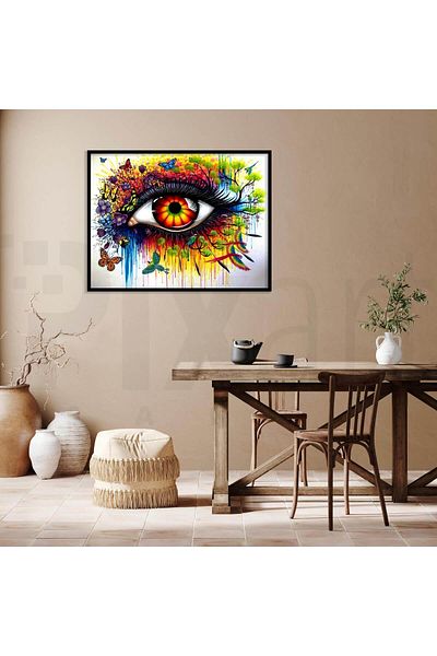 pixartsanat 30 x 40 cm Colorful Eyes PixArt Art Diamond Mosaic Painting Diamond Turkey