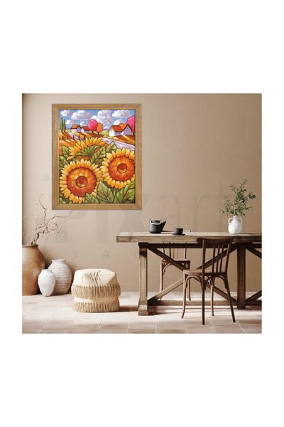 pixartsanat Tiny Sunflower Town Pixart Art Diamond Mosaic Painting Diamond Turkey 42*52
