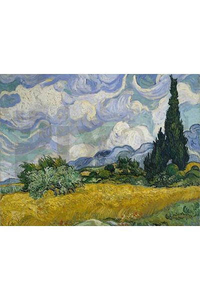 pixartsanat Van Gogh Cypress 57x45 PixArt Art Diamond Mosaic Painting Diamond Turkey