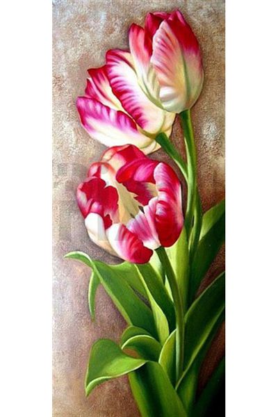 pixartsanat Newly Opening Tulips Pixart Art Diamond Mosaic Painting Diamond Turkey 29*63