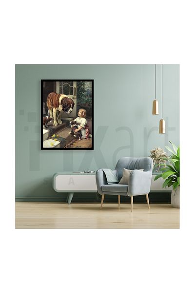 pixartsanat Little Girl And Her Dogs Pixart Art Diamond Mosaic Painting Diamond Turkey 41*46