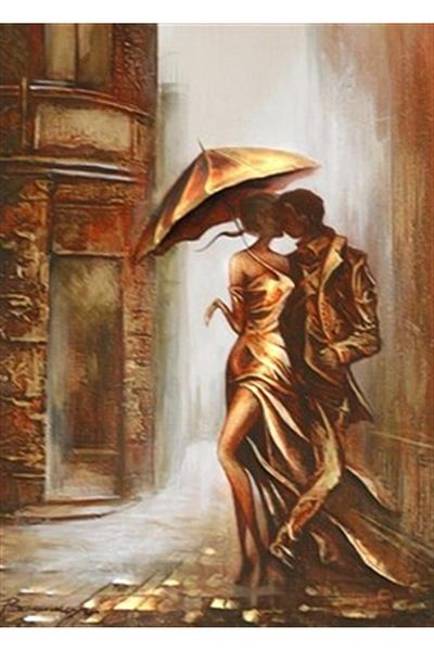 pixartsanat Romantic Pair Under Umbrella Pixart Art Diamond Mosaic Painting Diamond Turkey 42*57