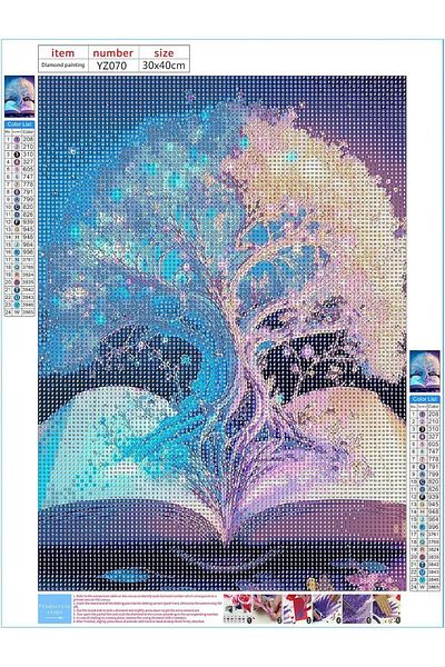 pixartsanat Pixart Art Diamond Mosaic - Tree of Life Diamond Painting, Turkey 30X40