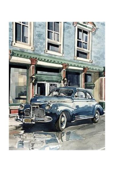 pixartsanat Nostalgia Blue Car Pixart Art Diamond Mosaic Painting Diamond Türkiye 40*53