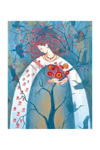 pixartsanat Woman And Red Tree Pixart Art Diamond Mosaic Painting Diamond Türkiye 50*63