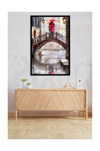 pixartsanat Couples Hugging on the Bridge Pixart Art Diamond Mosaic Painting Diamond Turkey 48*71