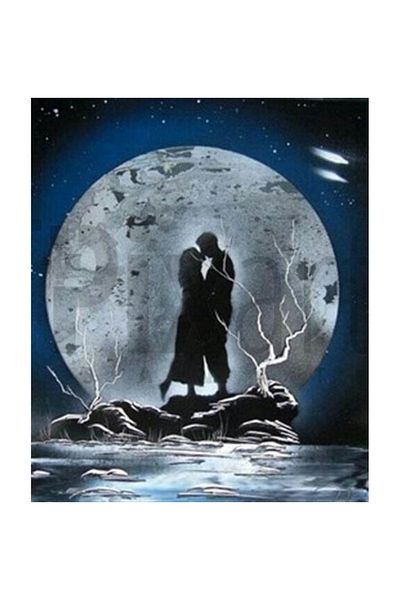 pixartsanat Couple in the Moon Scenery Pixart Art Diamond Mosaic Painting Diamond Turkey 50*60