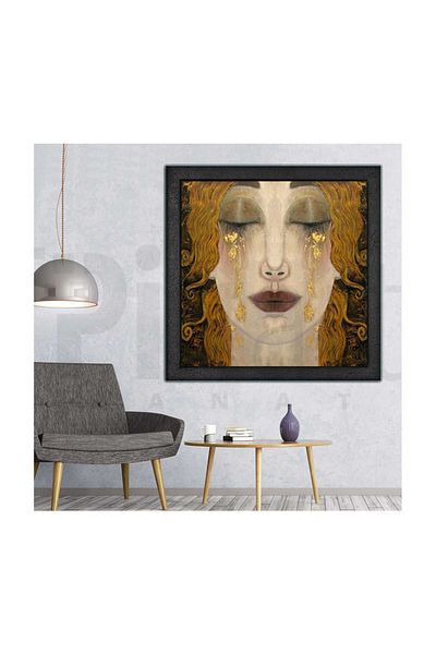 pixartsanat Gustav Klimt Gold Crying Woman Pixart Art Diamond Mosaic Painting Diamond Türkiye 56*51