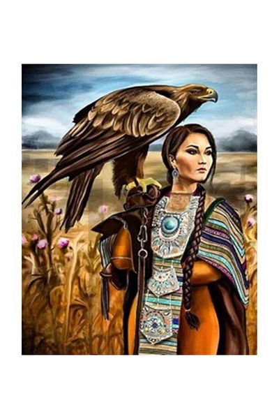 pixartsanat Bird on the Shoulder Pixart Art Diamond Mosaic Painting Diamond Turkey 63*78