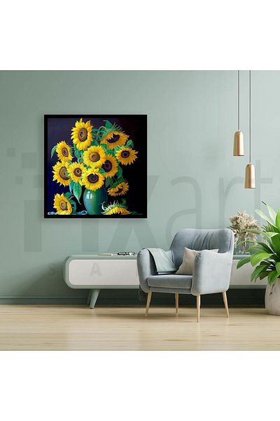 pixartsanat Sunflower 30 *30 Cm Pixart Art Diamond Mosaic Painting Diamond Turkey
