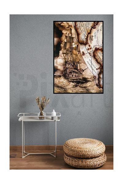pixartsanat Ship And Map Pixart Art Diamond Mosaic Painting Diamond Türkiye 50*73