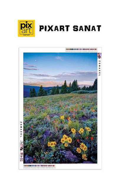 pixartsanat Flower Garden 40x60 PixArt Art Diamond Mosaic Painting Diamond Turkey