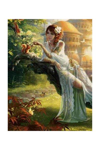 pixartsanat Woman Interested in Squirrels Pixart Art Diamond Mosaic Painting Diamond Turkey 45*58