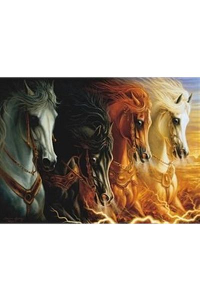 pixartsanat Colorful Horses Pixart Art Diamond Mosaic Painting Diamond Turkey 64*46