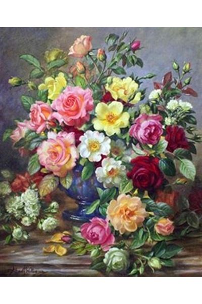 pixartsanat Colorful Flowers Pixart Art Diamond Mosaic Painting Diamond Turkey 48*58