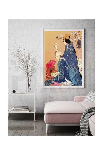 pixartsanat Japanese Woman Pixart Art Diamond Mosaic Painting Diamond Turkey 40*60