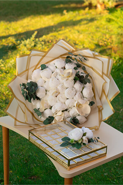 FilizKonuk 41 Adet El Buketi Isteme Çiçeği Söz Nişan Hazırlıkları Hediye - 80...