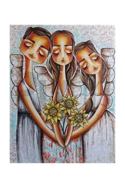pixartsanat Three Angels Pixart Art Diamond Mosaic Painting Diamond Turkey 40*53