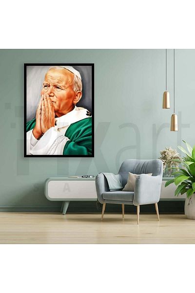 pixartsanat Pope Johannes Paul 30*40 PixArt Art Diamond Mosaic Painting Diamond Turkey
