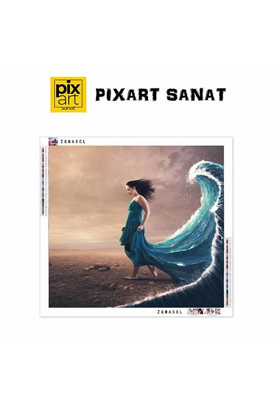 pixartsanat Wavy Dress 48x46 PixArt Art Diamond Mosaic Painting Diamond Turkey