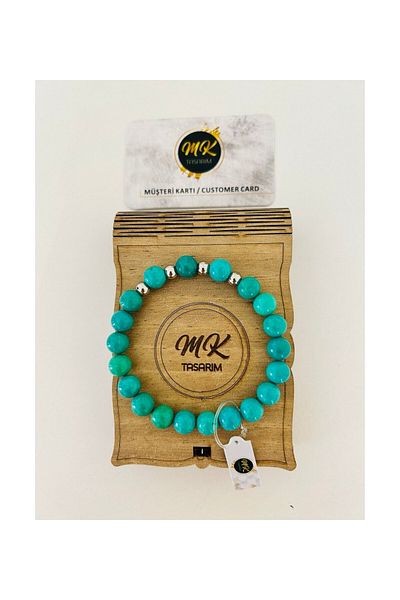 MK tasarım Turquoise Stone Bracelet - with Customer Card, in Special Box Mk.001.005