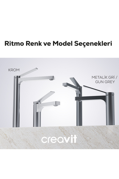 Creavit Ritmo Mutfak Armatürü - Metalik Gri
