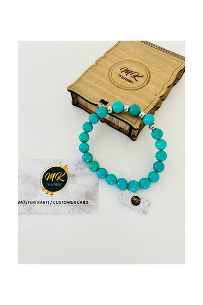 MK tasarım Turquoise Stone Bracelet - with Customer Card, in Special Box Mk.001.005