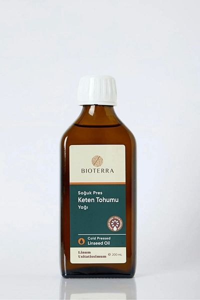 Bioterra Flaxseed Oil 200ml |   Cold Pressed, Omega 3-6-9 and Vitamin E Source