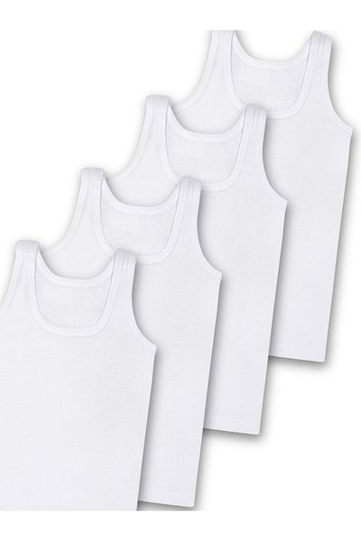 GizaKids 100% Cotton Rib Boys' Athlete Undershirt Underwear Set of 4