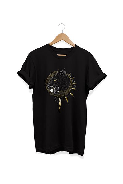 remonz Μπλουζάκι Wolfie Printed Oversize Crew Neck 100% βαμβακερό μπλουζάκι μεγάλου μεγέθους