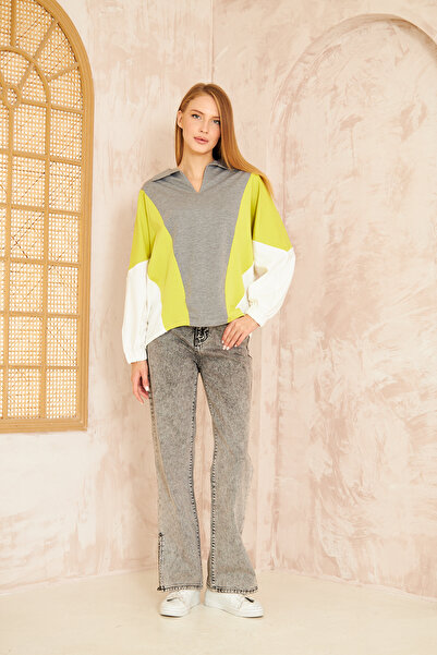 Yıldızistan Women's Bat Elastic Cuff Sleeve Casual Sweatshirt 3473