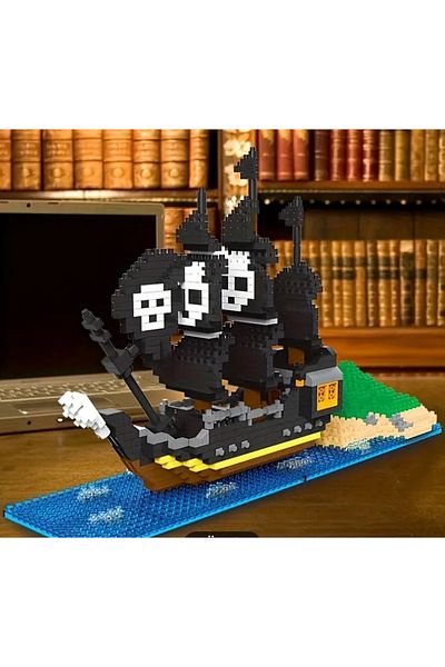 BUILDING BLOCK سفينة القراصنة للأعمار 12+ 760 قطعة مكعبات بناء ثلاثية الأبعاد - هدية سفينة القارب