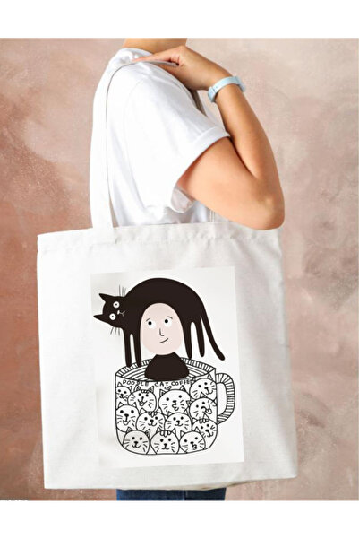 Outdoor One Baskılı Bez Çanta Kadın Omuz Çantası 33cm x 38cm  CNT061