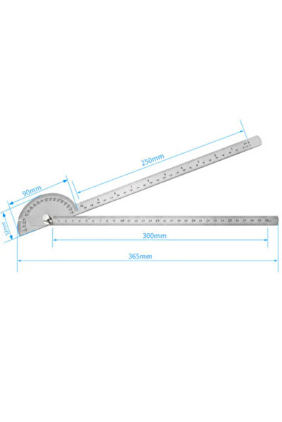 BGA 180 Degree 300mm 2 Spoke Angle Protractor Goniometer Stainless Steel Protractor Rotating Angle Ruler