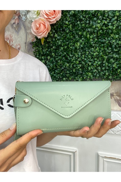 Baykuş Boutique Leather Women's Wallet with Phone Compartment and Cash Coin Compartment Wrist Arm Hand Strap Wallet