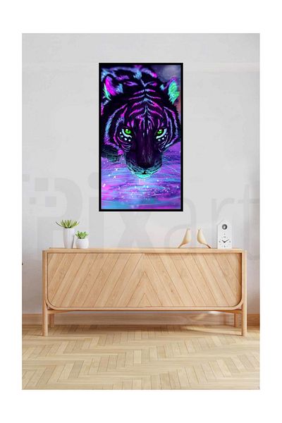 pixartsanat Magic Tiger Pixart Art Diamond Mosic Painting Daimond Turkey 38*63