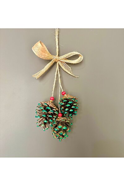 Melon Πράσινα στολίδια από φυσικούς κώνους, 3 τεμάχια, χριστουγεννιάτικη διακόσμηση, ιδανικά για πόρτες και τοίχους.