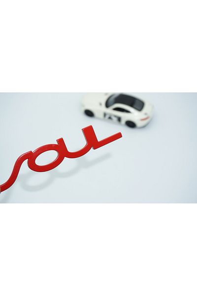 DK Tuning Bagaj roșu ABS 3M 3D scris Logo Soul - Compatibil cu Kia