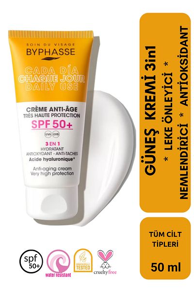 BYPHASSE Anti-Aging Liquid Sunscreen - New Generation Hybrid Formula with Sun Filter 50ml