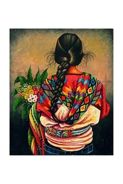 pixartsanat Flower Girl Pixart Art Diamond Mosaic Painting Diamond Turkey 51*61