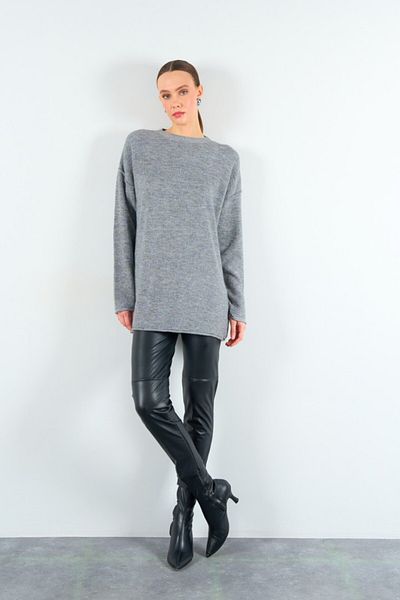 Souls Fruit Women's Standard Size Thin Reverse Stitching Long Sleeve Crew Neck Knitwear Sweater