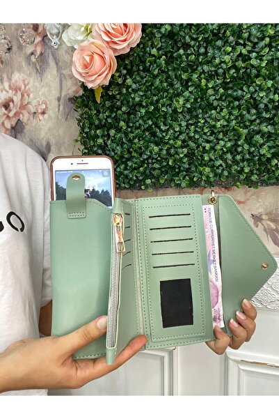 Baykuş Boutique Δερμάτινο γυναικείο πορτοφόλι με θήκη τηλεφώνου, θήκη μετρητών, βραχίονα καρπού, λουράκι χεριού